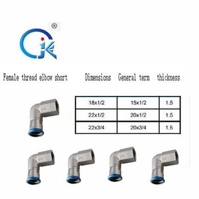 اتصالات فشرده سازی پوش فیت SS304 SS304L کانکتور رزوه ای نر پروفیل V