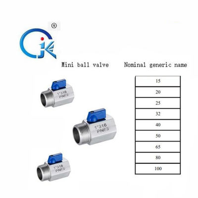 316 فولاد ضد زنگ زاویه شیر OEM Mini نر زن توپ شیر